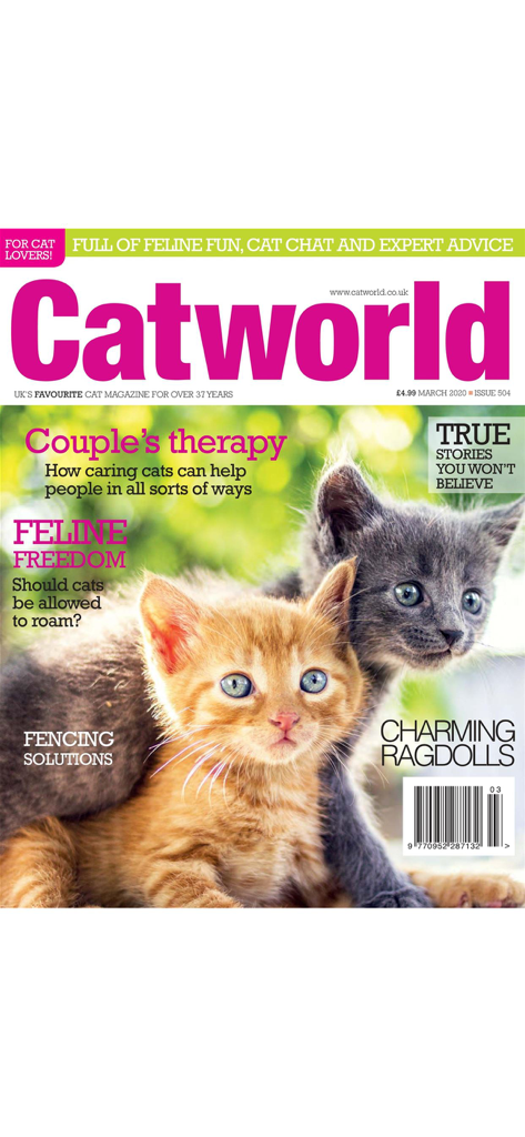 Catworld Magazine - Portada de la revista Catworld con dos gatitos