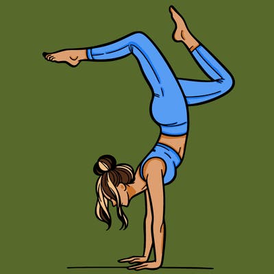 a woman doing a handstand