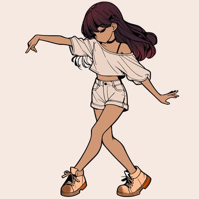 realistic girl danceing