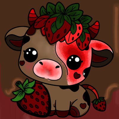 cute strawberry cow