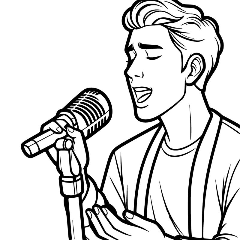 benson boone singing realistic and detailed