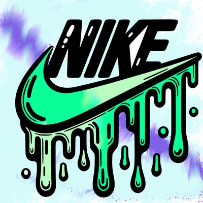 dripping nike logo