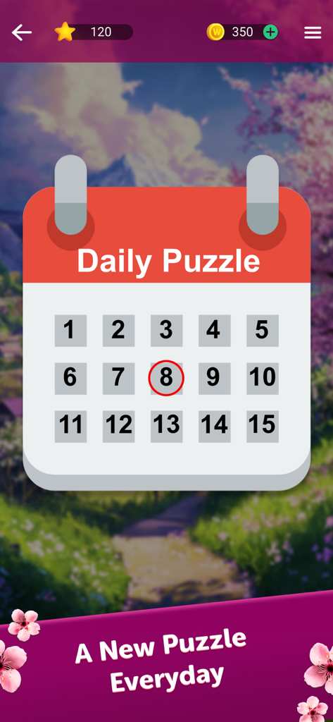 Crossword Explorer - Daily puzzle calendar interface in Crossword Explorer mobile app