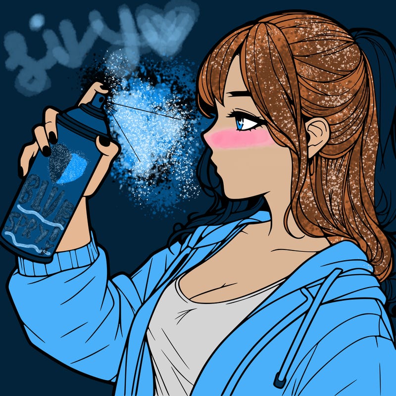 a realistic girl spray, painting