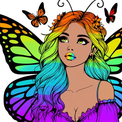 butterfly fairy realistic girl