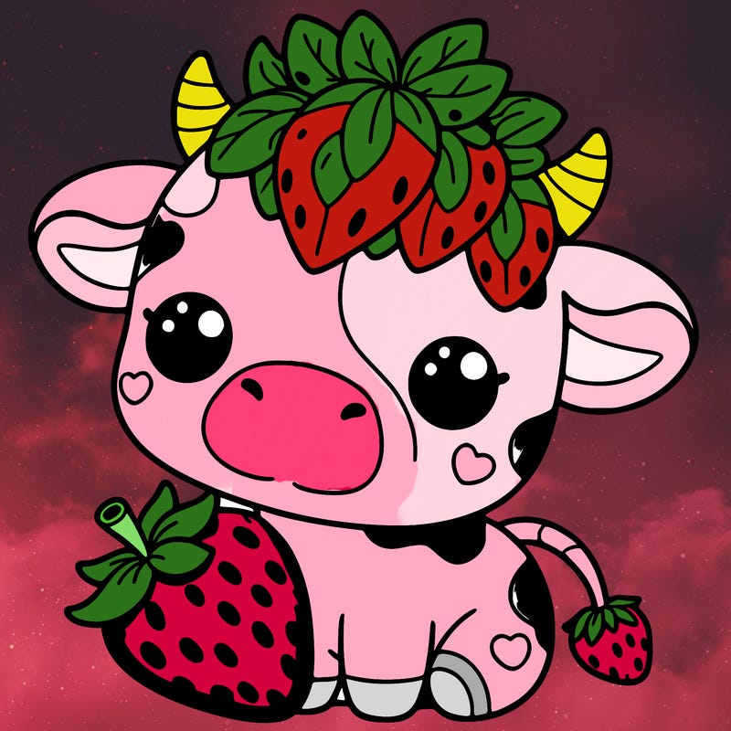 cute strawberry cow