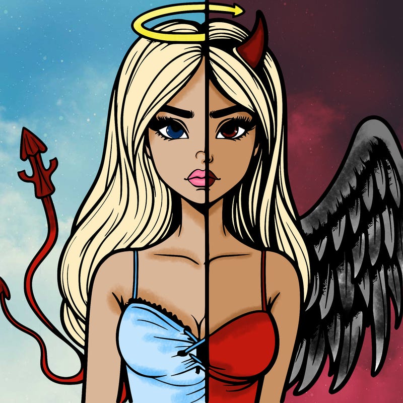 devil vs angel realistic girl