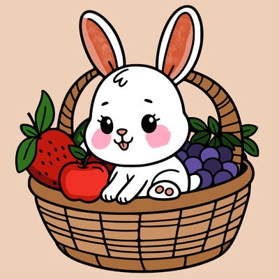 bunny in a fruit basket