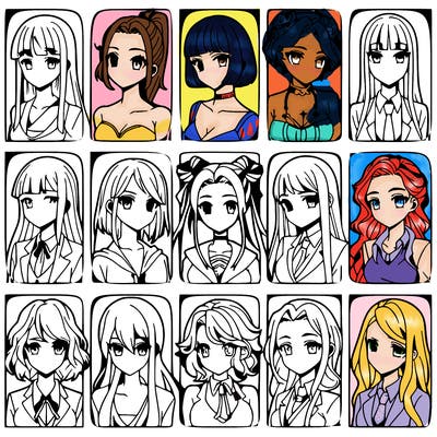 girls that look diffrent anime