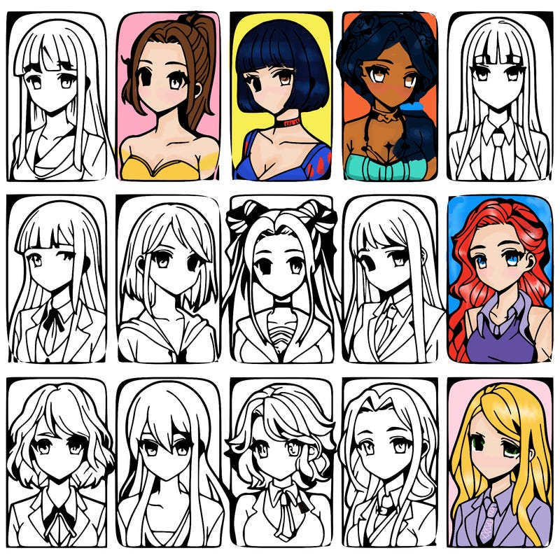 girls that look diffrent anime