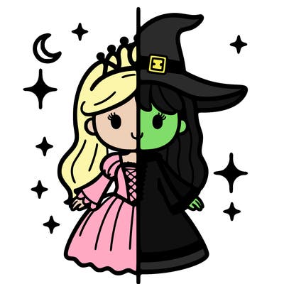 split princess and witch