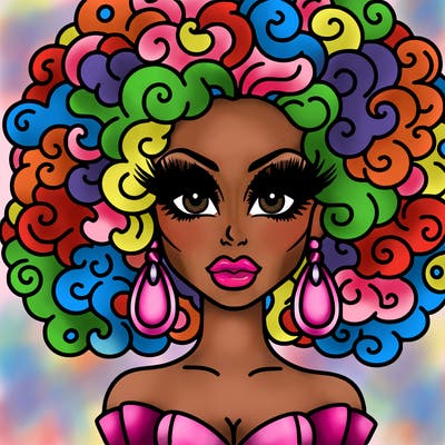 drag queen curly hair