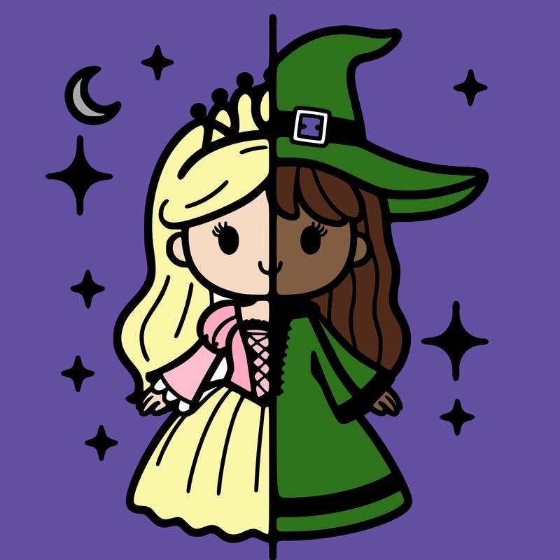 split princess and witch