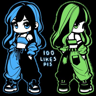 girl in crop top and baggy pants