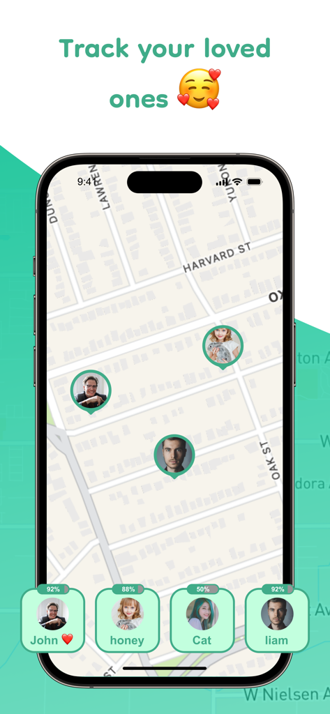 Phone Tracker ・ Family Locator - メンバーの位置と携帯電話のバッテリーレベルを示すリアルタイムの家族位置追跡マップ