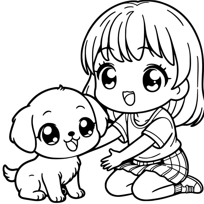 cute puppy with there girl owner