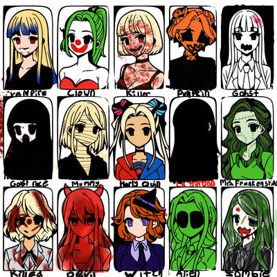 girls that look diffrent anime