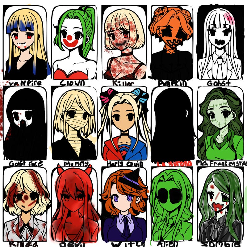 girls that look diffrent anime