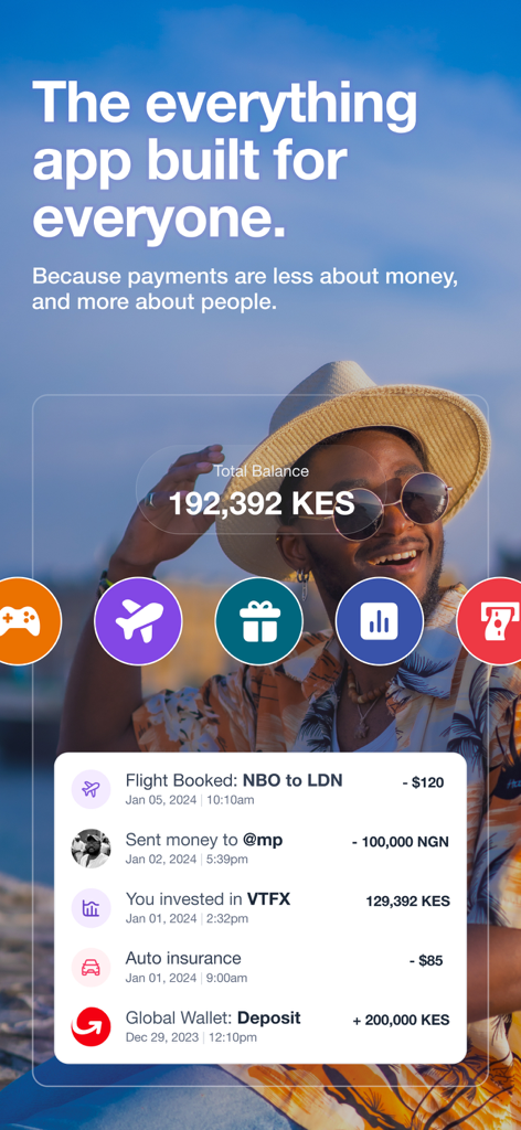 Peer - the everything app. - Peer、すべてを網羅するアプリのインターフェース。マルチカレンシー取引と金融機能が表示されています。