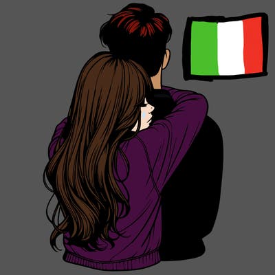 realistic girl hugging boyfriend from back