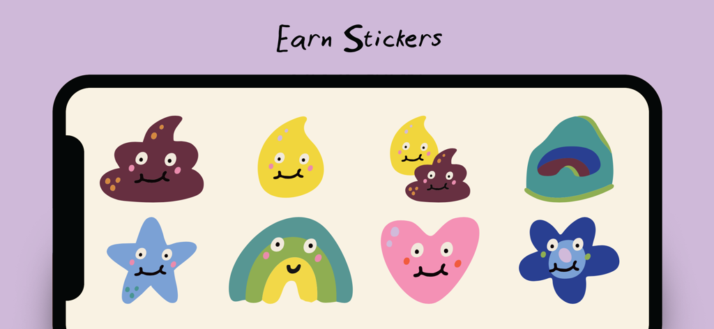 Potty Training App for Kids - Cute cartoon stickers for toddler potty training reward chart