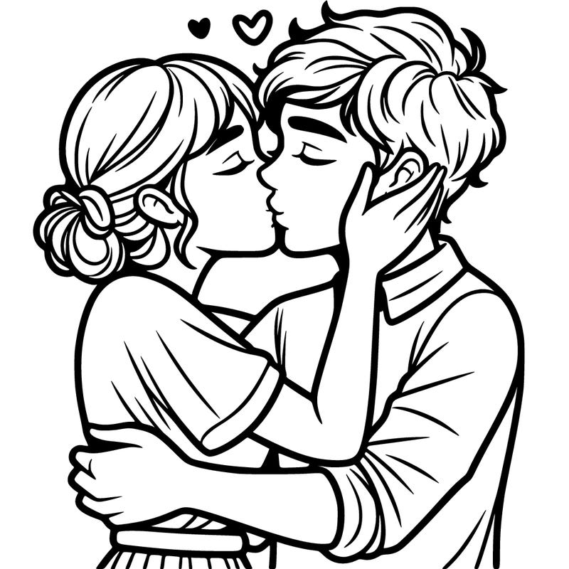 two people kissing and in love