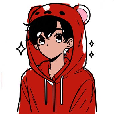 a 17 year old boy in a cute animal hoodie