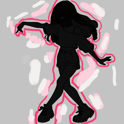 realistic girl danceing