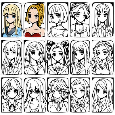 girls that look diffrent anime