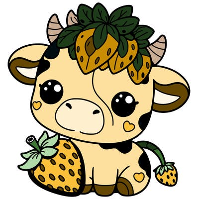 cute strawberry cow