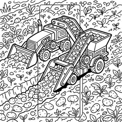 Dive into the world of agriculture with this detailed potato harvester bookmark coloring page, perfect for farm enthusiasts and avid readers alike. Enjoy bringing this mechanical marvel and its bountiful harvest to life with your favorite colors.