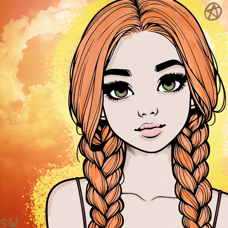 realistic girl with braids