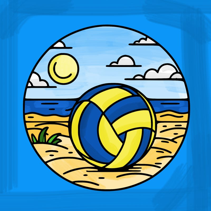 volleyball on a beach