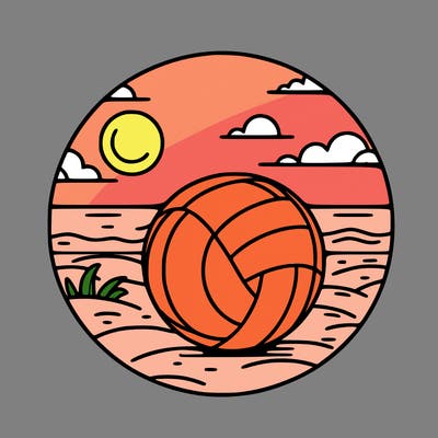 volleyball on a beach