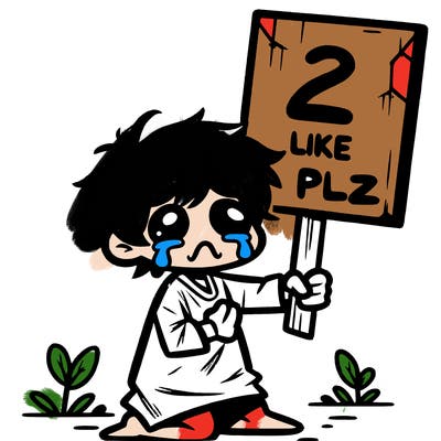 small poor toddler crying with sign that says 2 like plz
