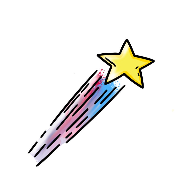 a shooting star in the sky