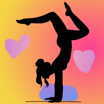 a woman doing a handstand