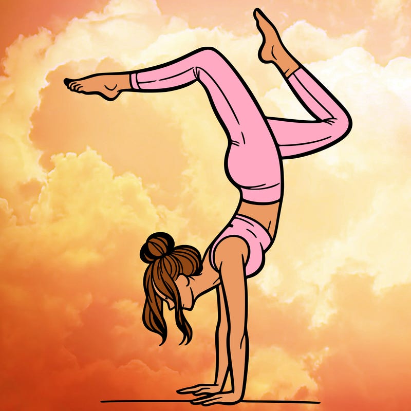 a woman doing a handstand