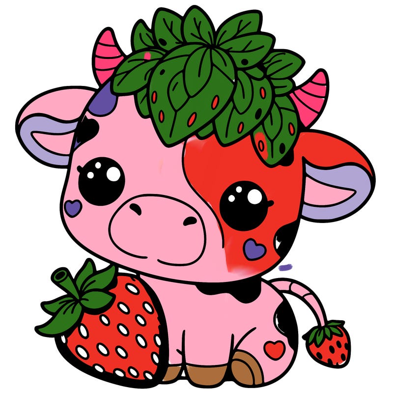 cute strawberry cow