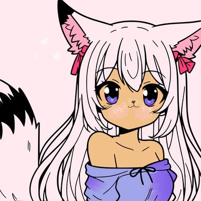 manga character girl fox ears and tail