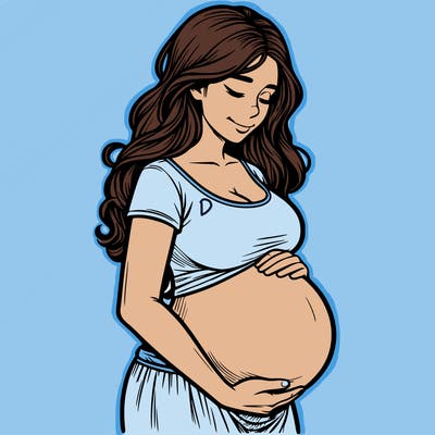 woman heavily pregnant realistic