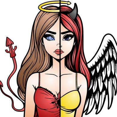 devil vs angel realistic girl