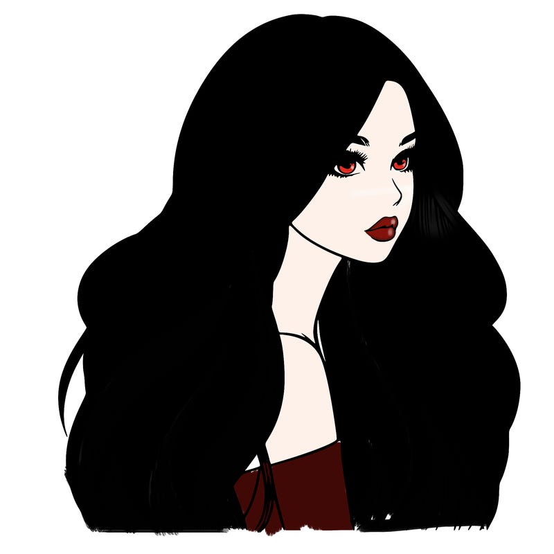 realistic girl with long realistic hair