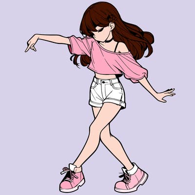 realistic girl danceing