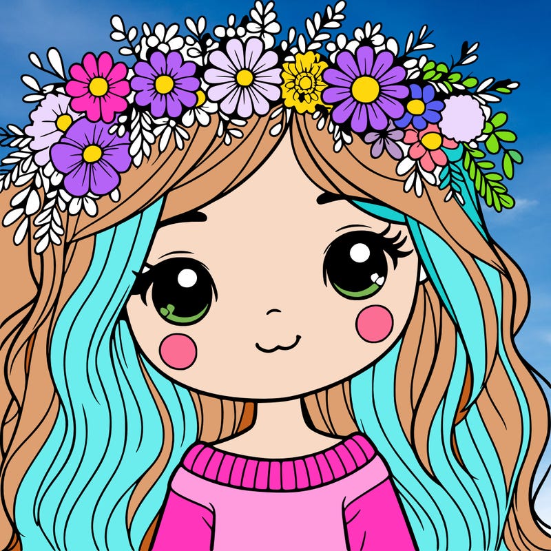 girl with flowers crown
