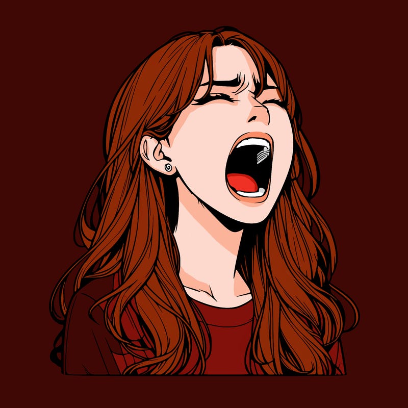 screaming realistic, girl