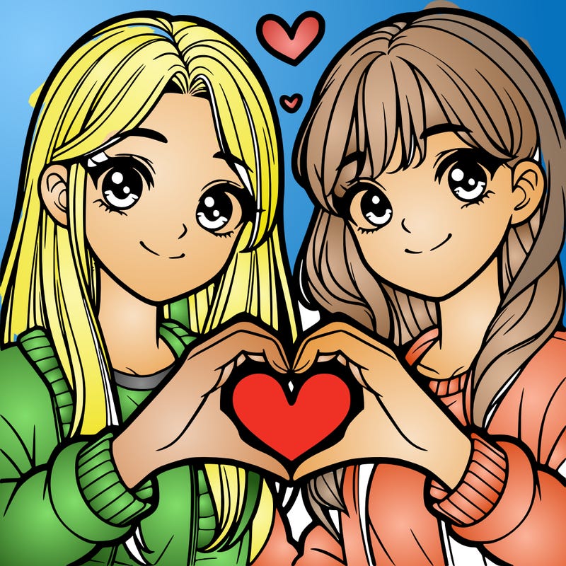girls making heart with their hands