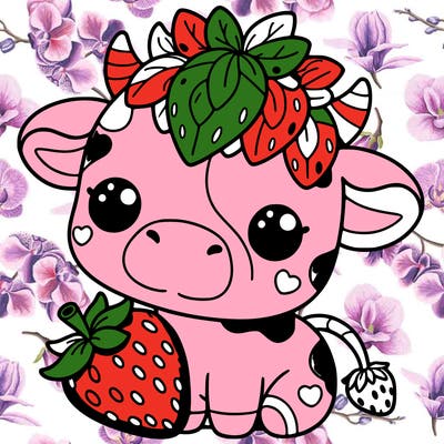 cute strawberry cow