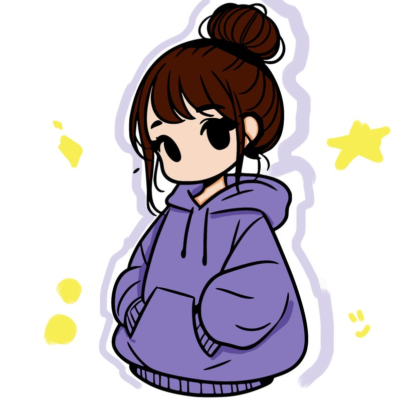 girl with a bun and a oversized hoodie