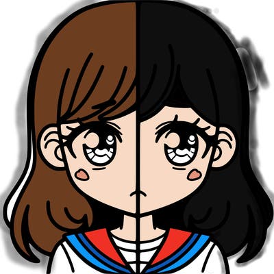 a split of a girl